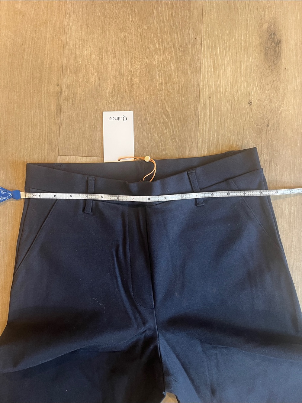 Quince Ultra-Stretch Ponte Straight Leg Pants Navy Size M - Picture 11 of 11